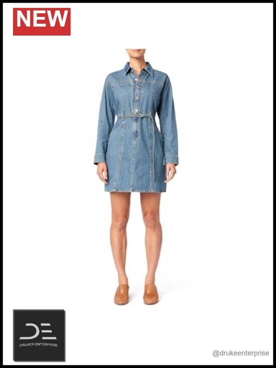 Dresses & Skirts - Levi Strauss Signature Gold Seamed Denim Dress Long Sleeve Belted